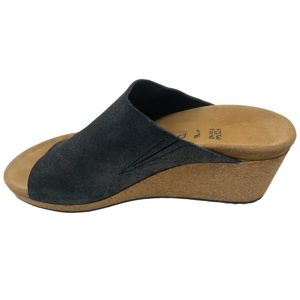 Papillio by Birkenstock Namica Wedge Slide Sandals Sz 39 US 8-8.5 Black Leather - Picture 4 of 9